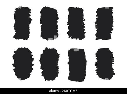 Hand drawn ink brush blob shape set for social media stories. Quote minimalist frame blank template set. Isolated text box. Empty scribble speech Stock Vector