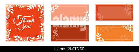 Hand drawn doodle leaf frame. Collection of vector design elements for various prints Stock Vector