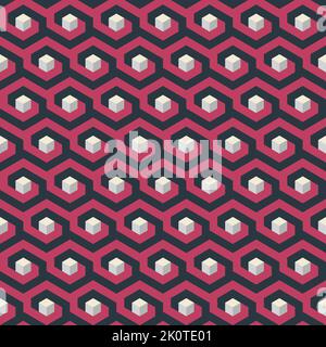 Trendy seamless geometric pattern design. All over repeat texture design. Abstract background of hexagons for surface printing Stock Vector