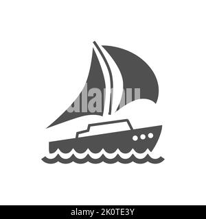 Yacht Icon. Yacht Related Vector Glyph Icon. Editable Image Stock Vector