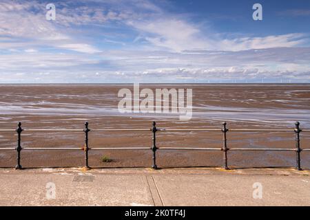 Seaside promenade at Meols on the Wirral, England Stock Photo