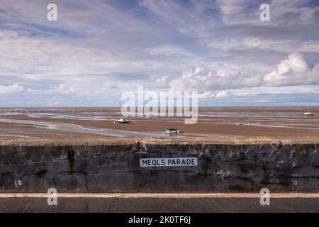 Seaside promenade at Meols on the Wirral, England Stock Photo