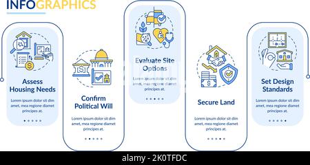 Housing development tips rectangle infographic template Stock Vector