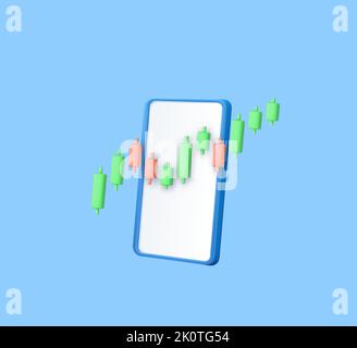 3d Candle stick graph chart of online stock Stock Vector