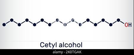 Cetyl (or palmityl) alcohol molecule. Constituent of cetostearyl