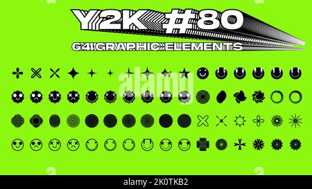 Universal trendy geometric shapes set with bright bold elements composition. Stock Vector