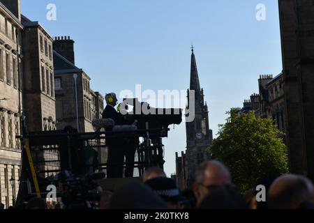 Edinburgh Scotland, UK 13 September 2022. Media camera outside St Giles Cathedral. credit sst/alamy live news Stock Photo