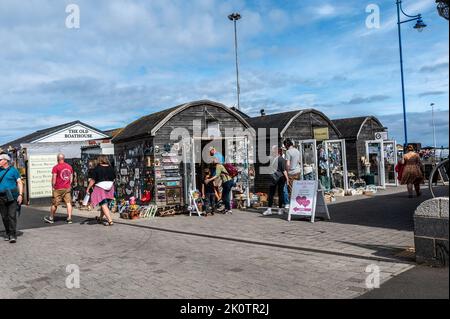 The Classical Retail Pods in Amble, Northumberland, UK Stock Photo