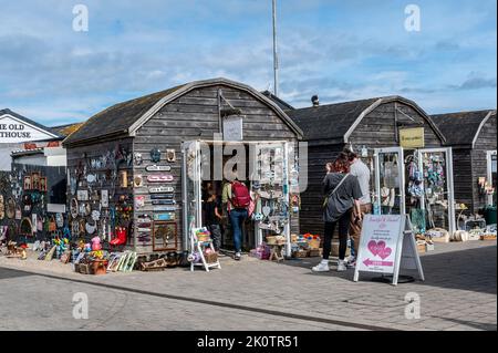 The Classical Retail Pods in Amble, Northumberland, UK Stock Photo