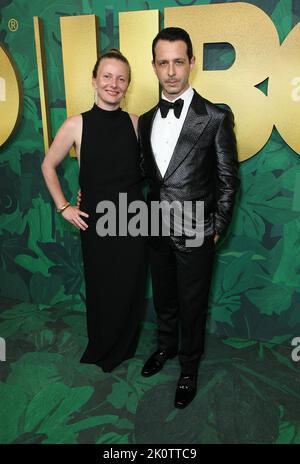 Jeremy Strong and Emma Wall attend the 2022 HBO Emmy's Party at San Vicente Bungalows on September 12, 2022 in West Hollywood, California. Photo: CraSH/imageSPACE/MediaPunch Stock Photo