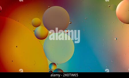 Multicolored Macro Oil Bubbles Abstract Liquid Background Stock Photo
