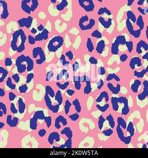 Pink Blue Leopard Pattern Stock Vector