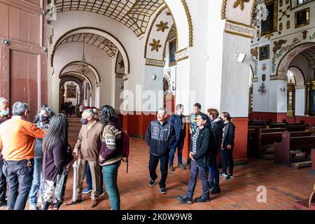 Bogota Colombia,La Candelaria Centro Historico central historic old city center centre Calle 7 Templo do San Augustan,Saint Augustine temple church Ca Stock Photo