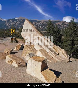 Immersed in the nature of the Rocky Mountains (Colorado USA), It is located the beautiful nature reserve of Estes Park Stock Photo