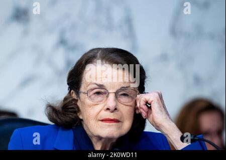 Washington, United States. 13th Sep, 2022. U.S. Senator Dianne Feinstein (D-CA) at a hearing of the Senate Judiciary Committee. Credit: SOPA Images Limited/Alamy Live News Stock Photo