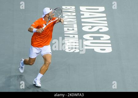 Glasgow, UK. 13th Sep, 2022. GLASGOW, SCOTLAND - SEPTEMBER 13: Tallon Griekspoor of the Netherlands during the Davis Cup Finals Day on September 13, 2022 in Glasgow, Scotland. (Photo by Jan-Willem de Lange/BSR Agency) Credit: BSR Agency/Alamy Live News Stock Photo