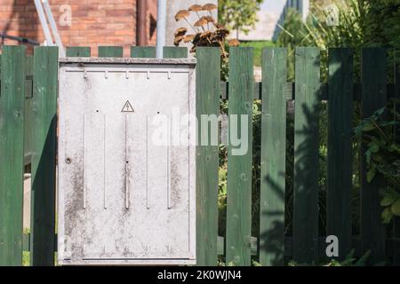 Electric box with fuses from the house. Electricity crisis with prices increasing. A lack of energy. Heating problem. Stock Photo