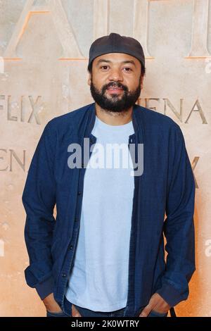 Fabrice Eboue attends 'Athena' Netflix Paris film Premiere At Salle