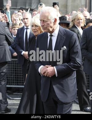 King Charles III and his private secretary Sir Clive Alderton arriving ...