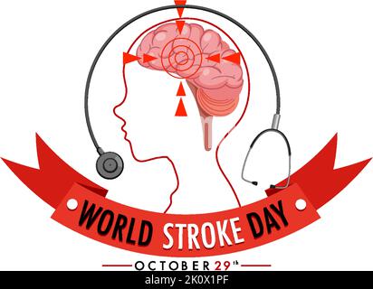 World Stroke Day Banner Design illustration Stock Vector