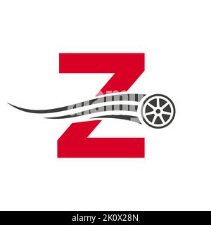 Sport Car Letter Z Automotive Car Repair Logo Design Concept With Transport Tire Icon Vector Template Stock Vector