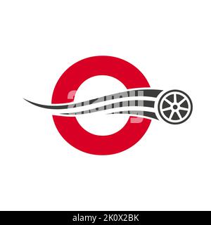 Sport Car Letter O Automotive Car Repair Logo Design Concept With Transport Tire Icon Vector Template Stock Vector