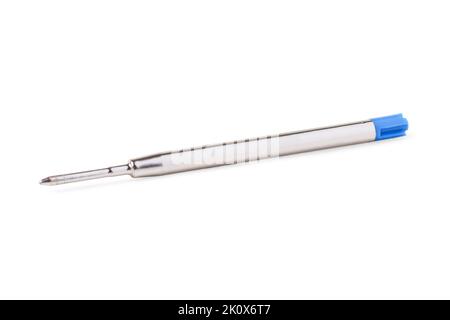 Push-button ballpoint pen refill isolated on white Stock Photo