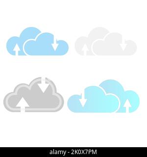 Cloud Computing, Computer cloud and Cloud Hosting related line icons. Cloud storage and network Vector icon set. Stock Photo