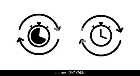 Timer refresh icon vector illustration on outline style Stock Vector