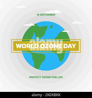 Ozone layer protection day social media poster design template. Earth poster design. vector formats. Stock Vector