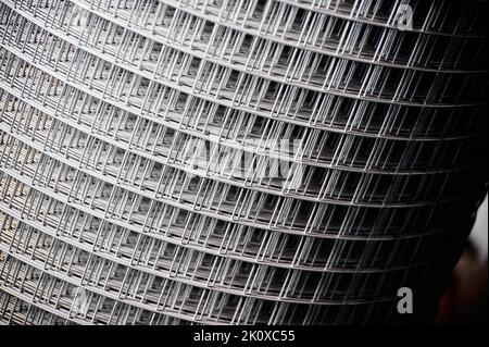 Roll of welded wire mesh in cold production plant storehouse Stock Photo