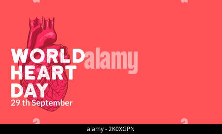 world heart day concept. with blank space for  custom text template vector illustration Stock Vector