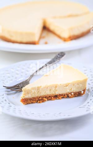 New York cheesecake or classic cheesecake in vegan style Stock Photo