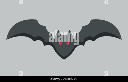 Flying bat front view. Halloween character in cartoon style Stock ...