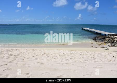 Stunning turquoise waters on Rodgers Beach in southern Aruba. Stock Photo