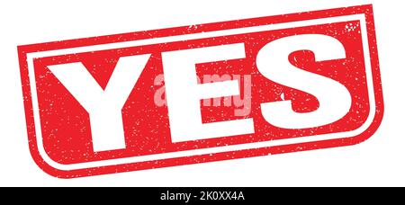 YES text written on red grungy stamp sign. Stock Photo