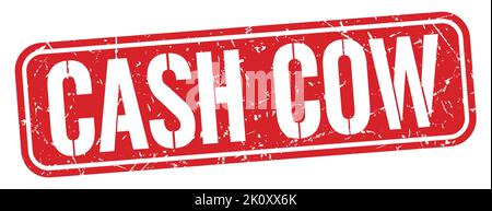 CASH COW text written on red grungy stamp sign. Stock Photo