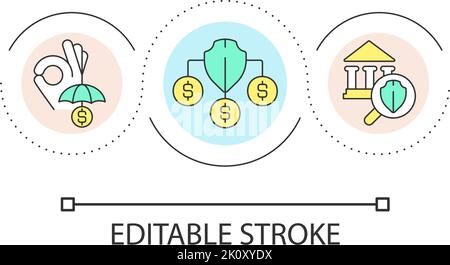 Security of banking services loop concept icon Stock Vector