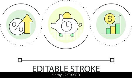Successful investment strategy loop concept icon Stock Vector