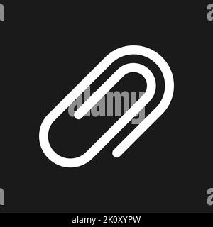 Paperclip dark mode glyph ui icon Stock Vector