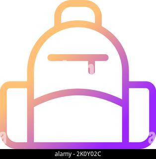 School backpack pixel perfect gradient linear ui icon Stock Vector