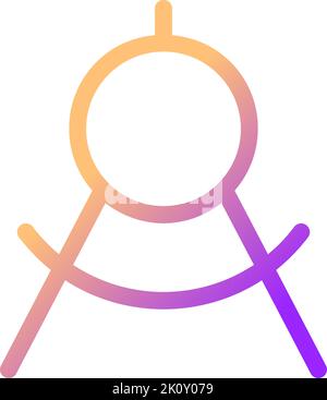 Mathematics class pixel perfect gradient linear ui icon Stock Vector