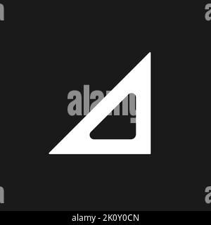 Rectangle ruler dark mode glyph ui icon Stock Vector