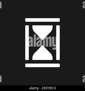 Hourglass dark mode glyph ui icon Stock Vector