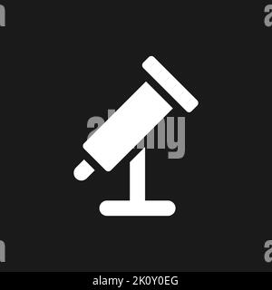 Telescope dark mode glyph ui icon Stock Vector