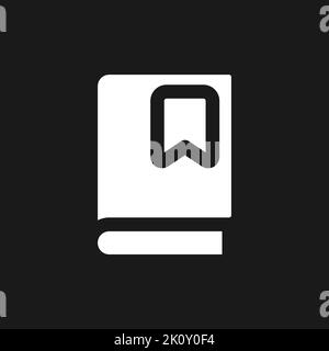 Saving book for future dark mode glyph ui icon Stock Vector