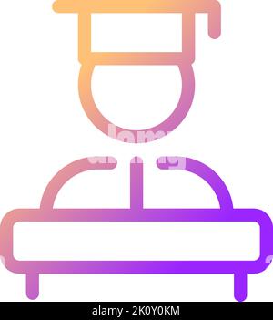 Graduation ceremony pixel perfect gradient linear ui icon Stock Vector