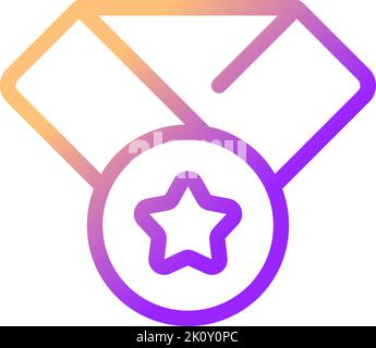 Award badge pixel perfect gradient linear ui icon Stock Vector