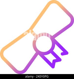 Graduation diploma pixel perfect gradient linear ui icon Stock Vector