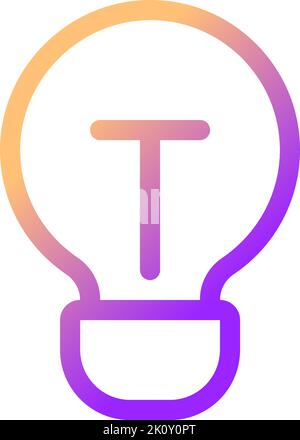Light bulb pixel perfect gradient linear ui icon Stock Vector